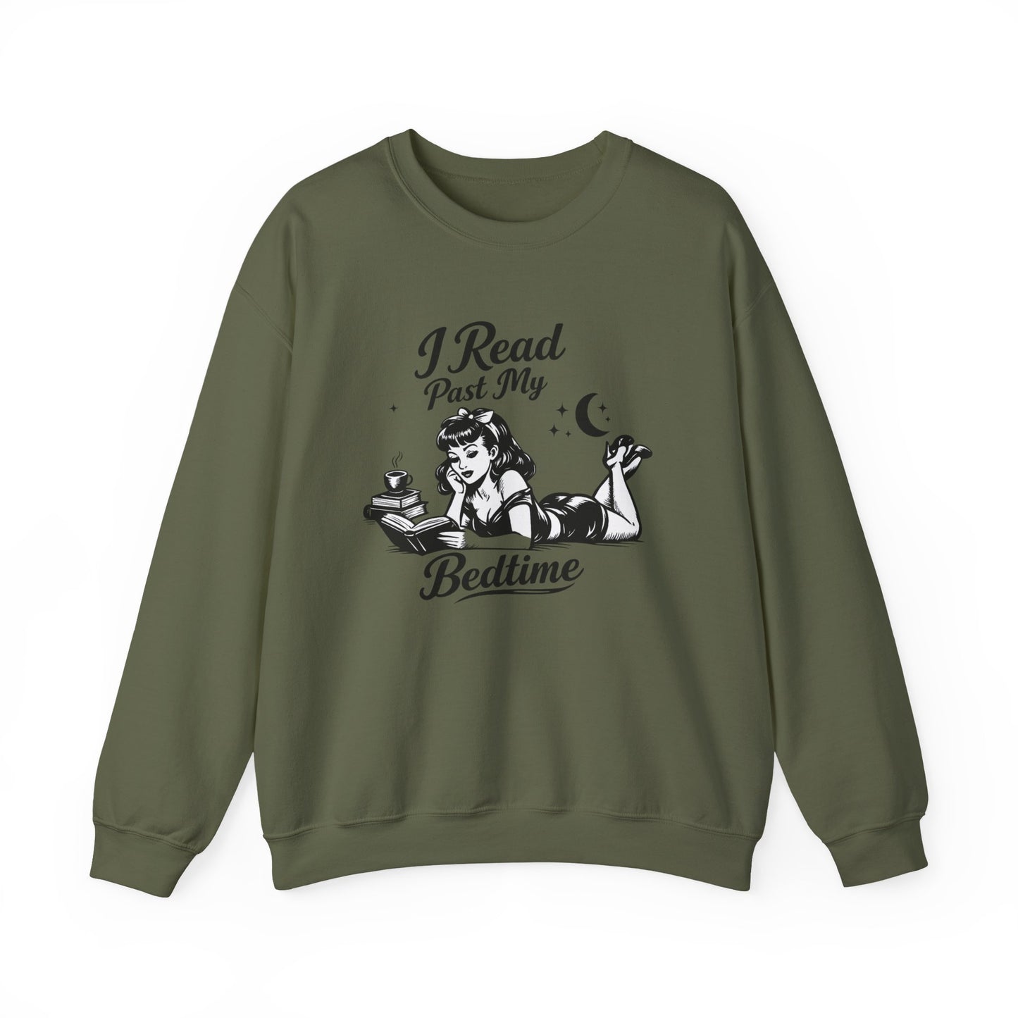 I Read Past My Bedtime Vintage Book Lover Sweatshirt-Bookish Crewneck