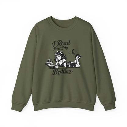 I Read Past My Bedtime Vintage Book Lover Sweatshirt-Bookish Crewneck