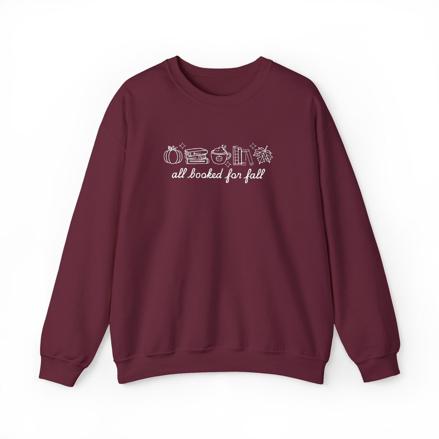 All Booked for Fall Embroidered Crewneck 🍂📚