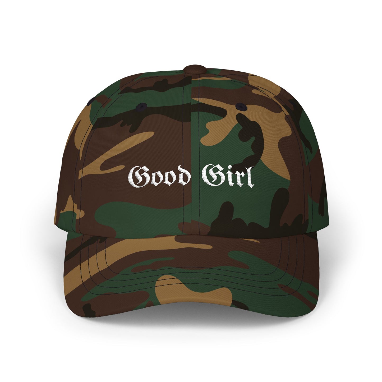 Good Girl Embroidered Hat-White