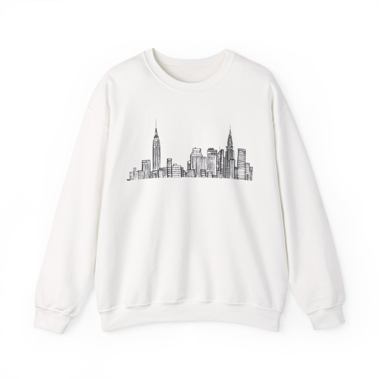 New York State of Mind-NYC Skyline Cozy Crewneck-Gossip Girl Pop Culture Apparel