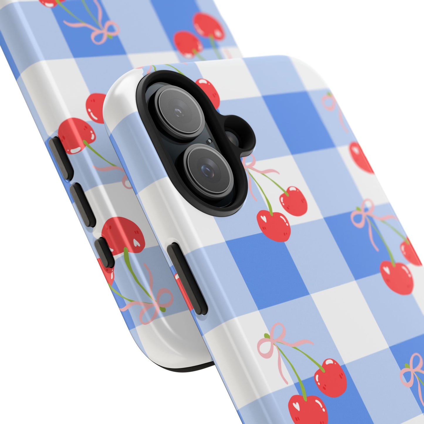 Blue Checkered Cherry Phone Case