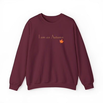 I Am an Autumn Embroidered Crewneck Sweatshirt with color leaf🍂