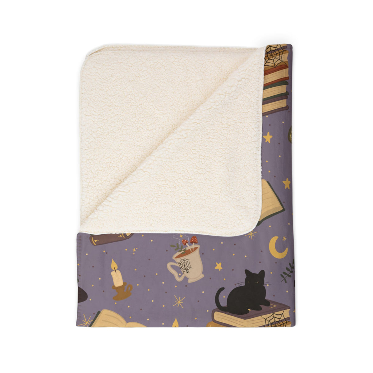 Witchy Book Lover Sherpa Fleece Blanket