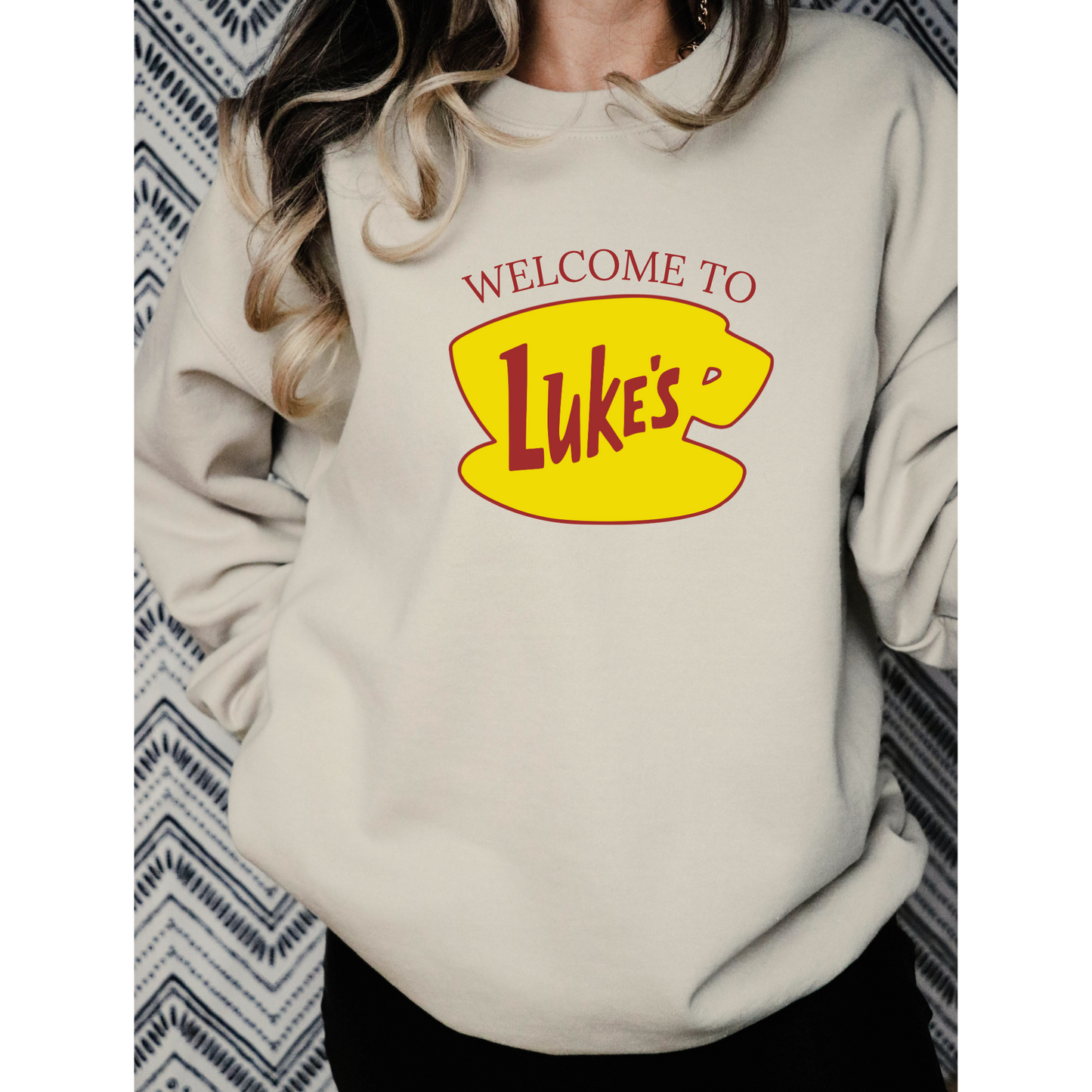 Luke's Diner Coffee Lover Crewneck Sweatshirt-Welcome to Luke's Stars Hollow-Gilmore Girls