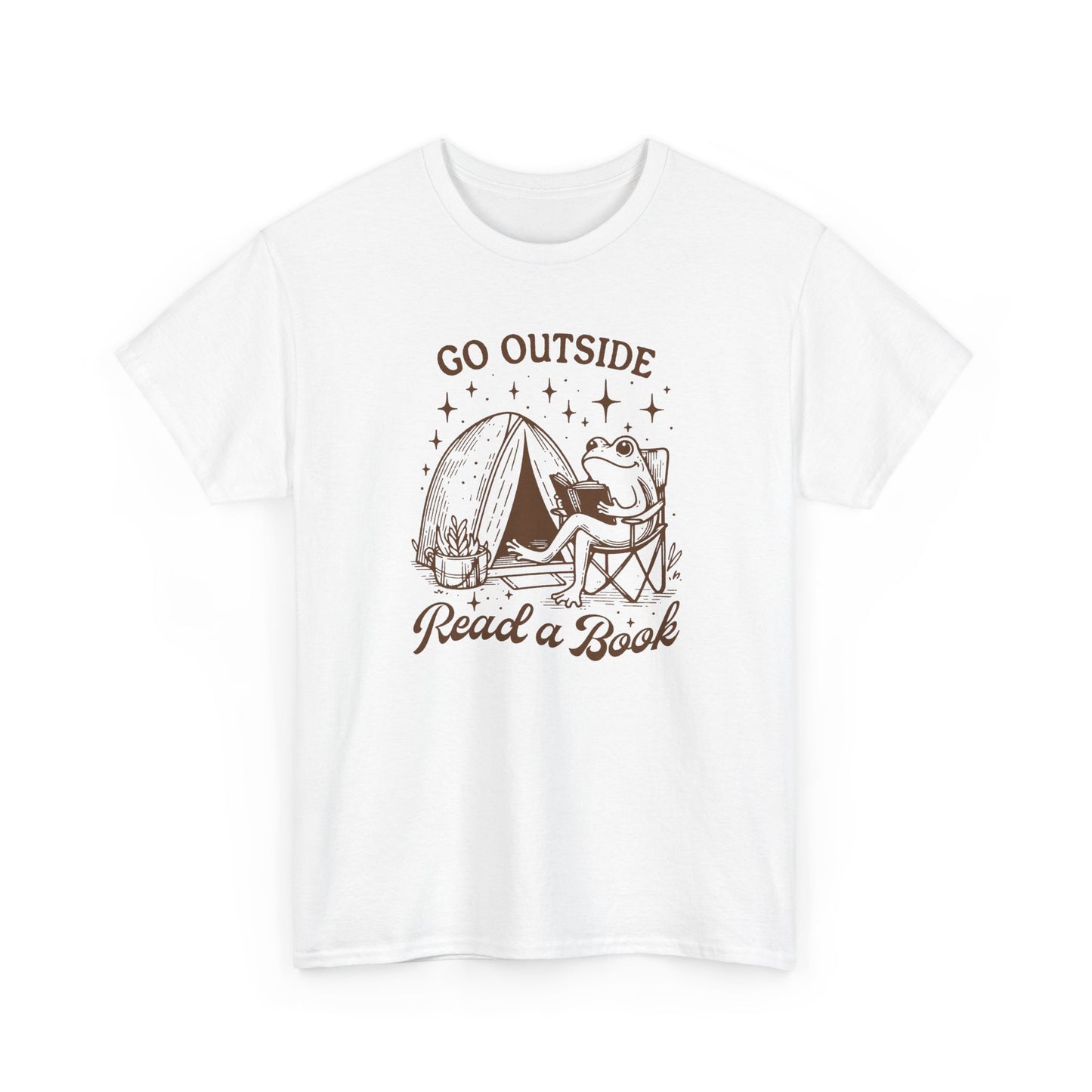 Go Outside, Read a Book Tee-Frog Bookish T-Shirt