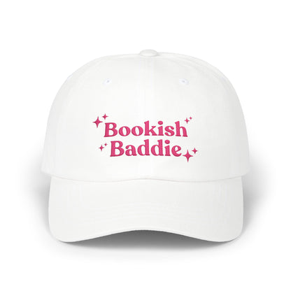 Bookish Baddie Embroidered Baseball Cap-Pink