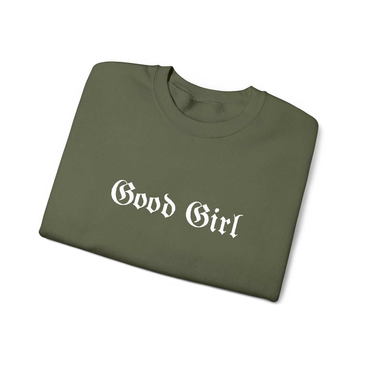 Good Girl Embroidered Crewneck Sweatshirt-White Font