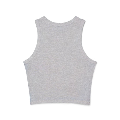 Bookish Baddie Rib Racer Tank Top-Pink Font