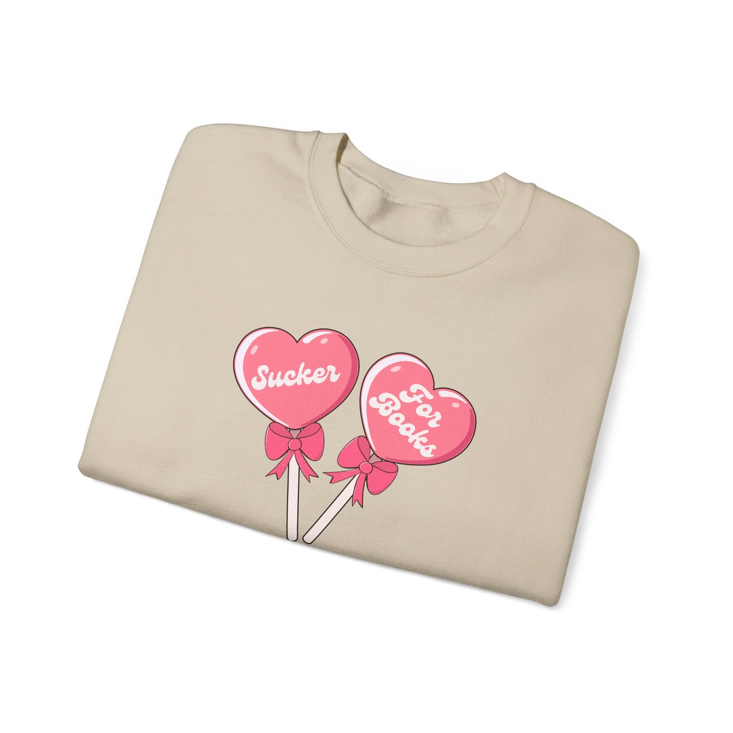 Sucker for Books Crewneck- Valentine Graphic Sweatshirt