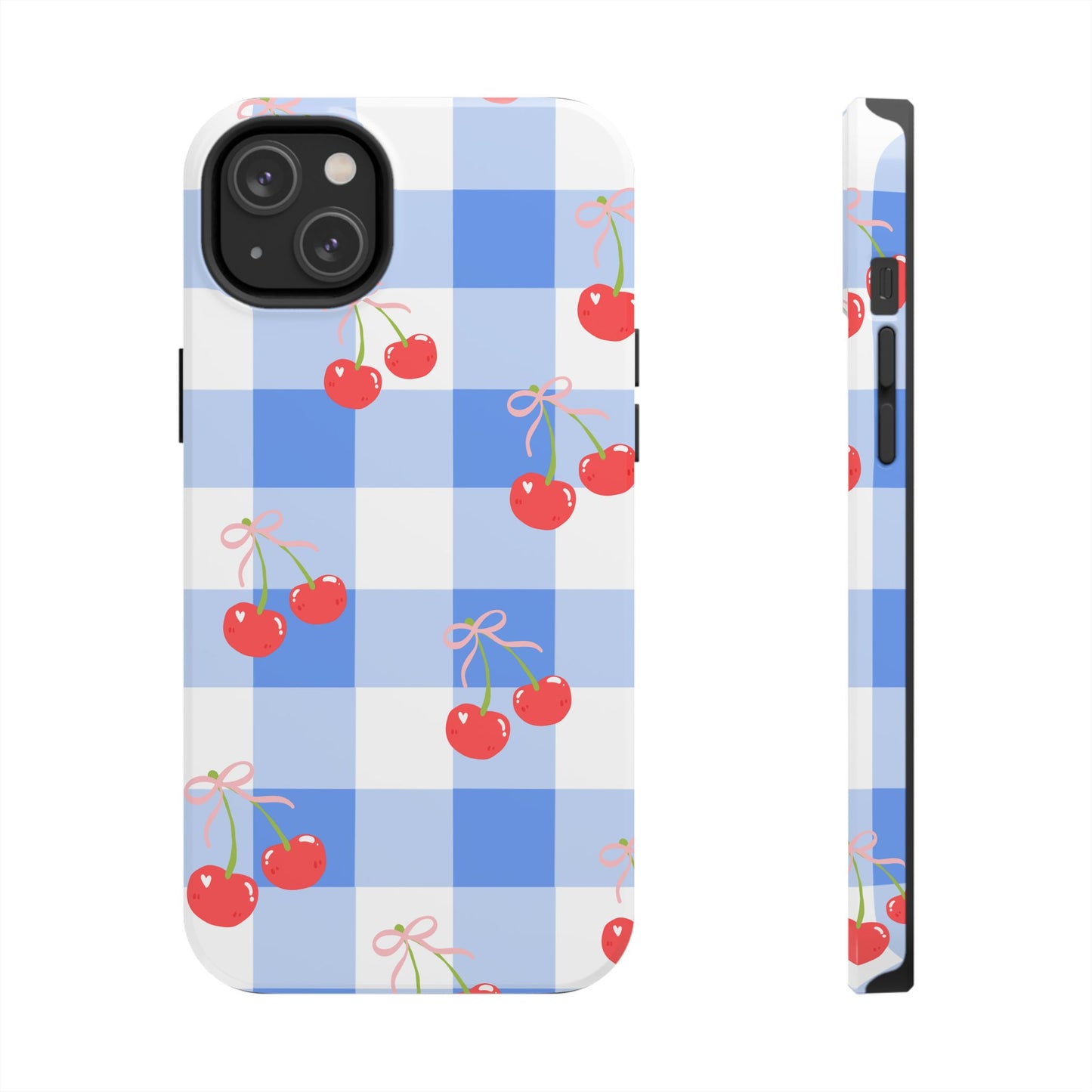 Blue Checkered Cherry Phone Case