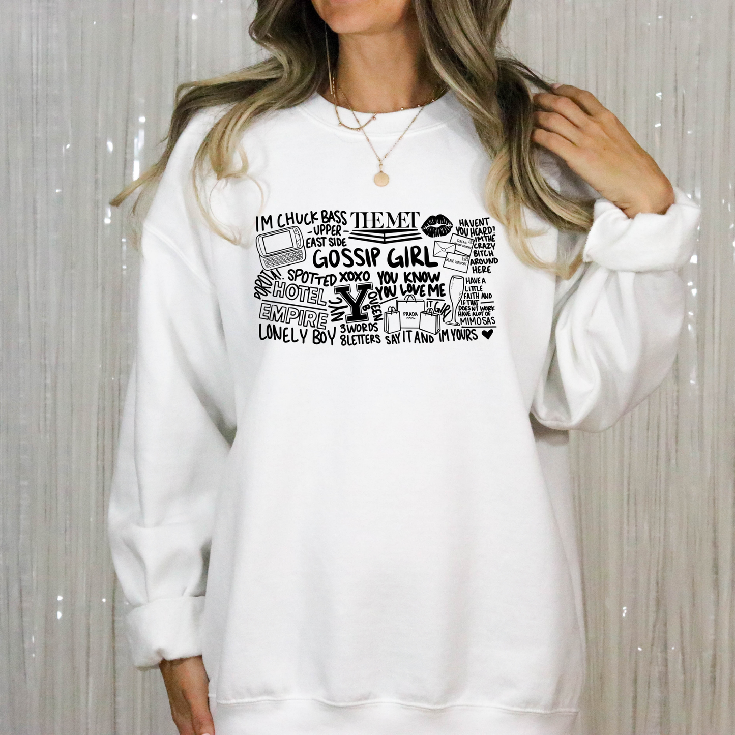 Stylish Gossip Girl Crewneck Sweatshirt-Gossip Girl Vibes