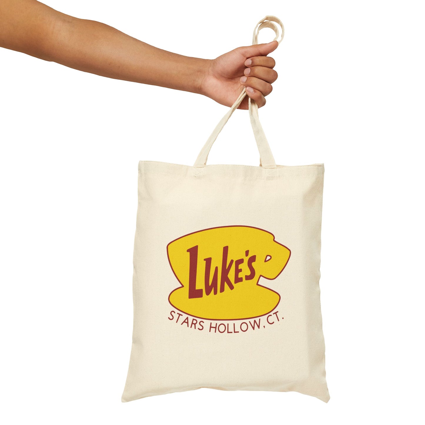 Charming Cotton Canvas Tote Bag - Luke's Diner Stars Hollow Design