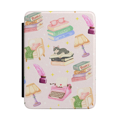 Dreamy Book Lover Pink Leatherette Kindle Paperwhite Case