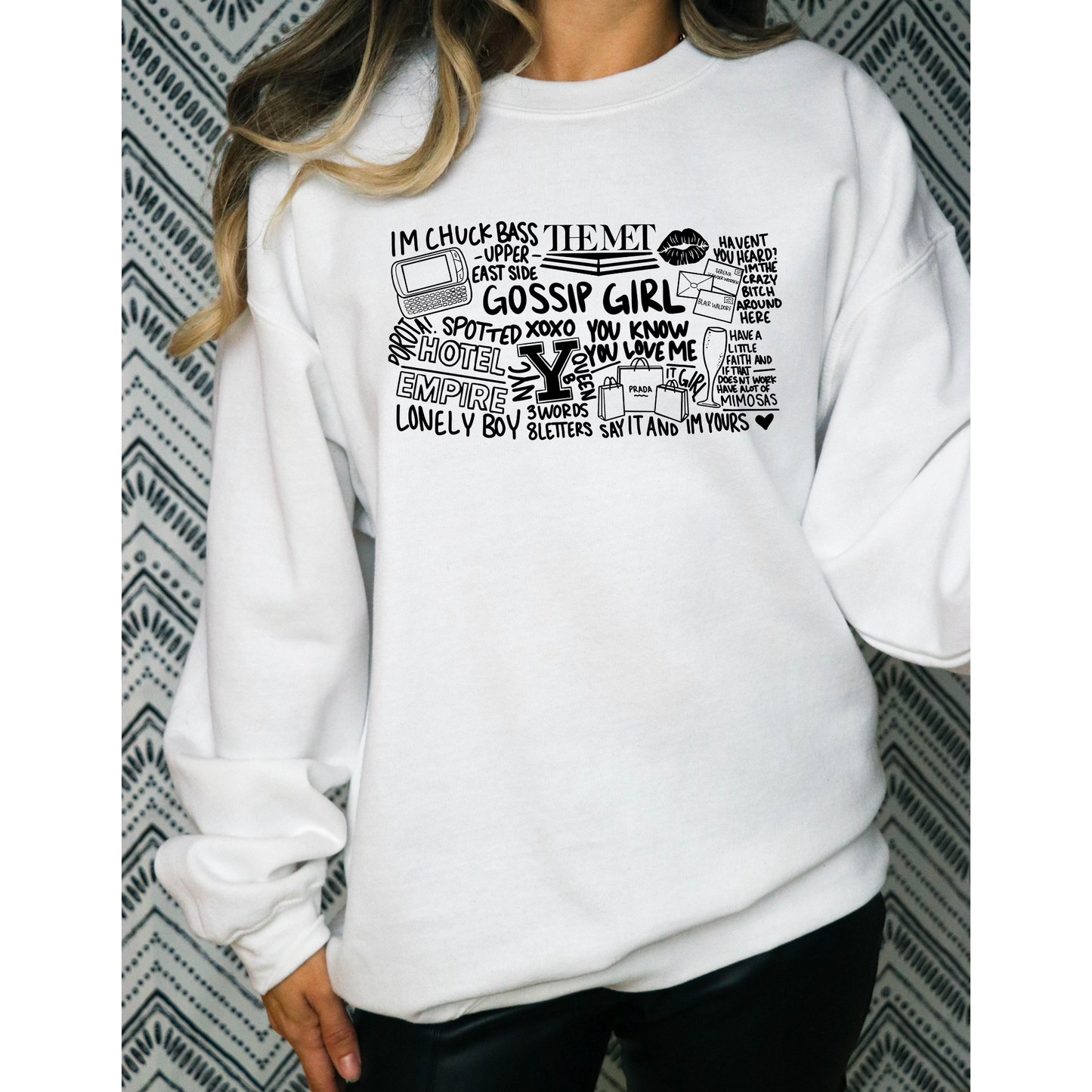 Stylish Gossip Girl Crewneck Sweatshirt-Gossip Girl Vibes