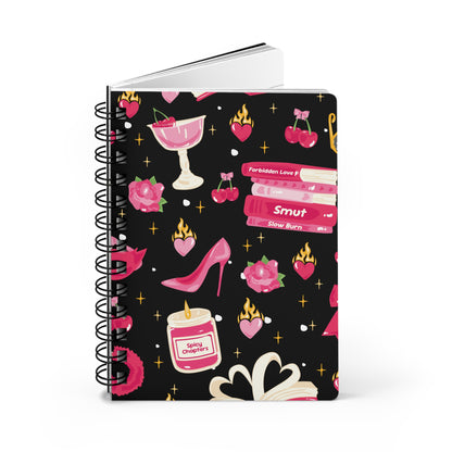 Spicy Chapters Bookish Spiral Notebook-Black