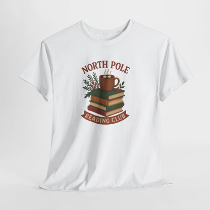 North Pole Reading Club T-Shirt — Cozy Holiday Book Lover Tee