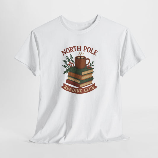 North Pole Reading Club T-Shirt — Cozy Holiday Book Lover Tee