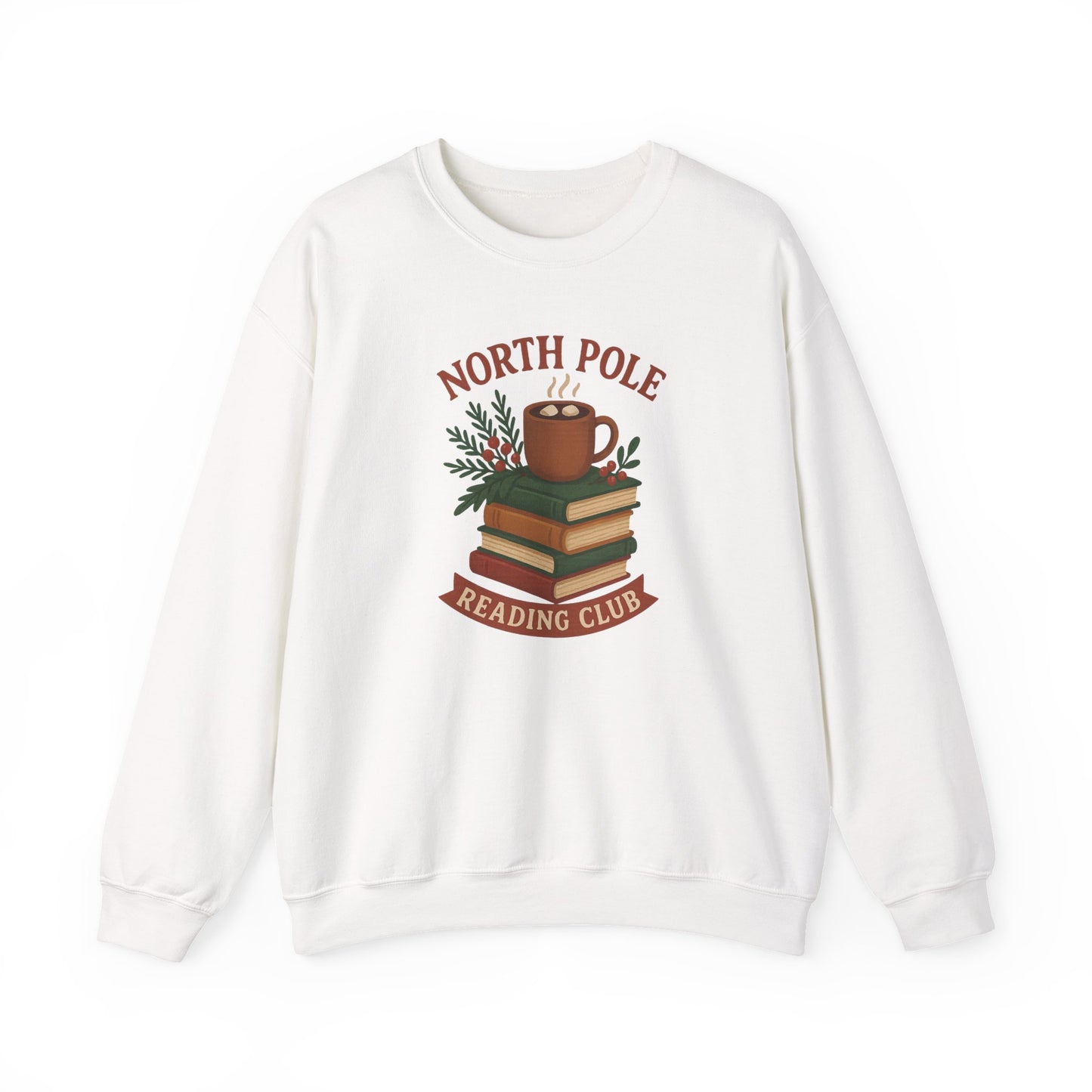 North Pole Reading Club Sweatshirt — Cozy Holiday Book Lovers Crewneck