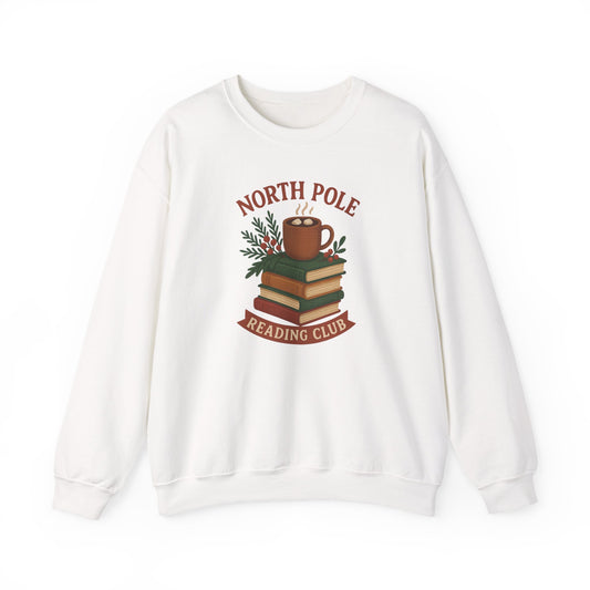 North Pole Reading Club Sweatshirt — Cozy Holiday Book Lovers Crewneck
