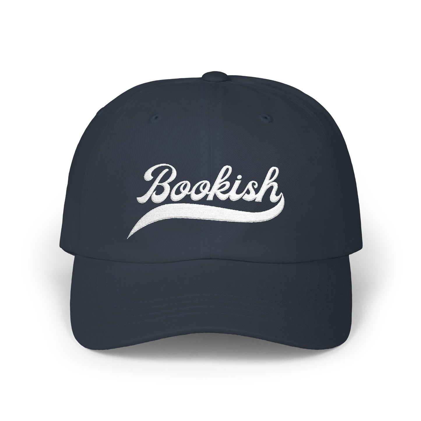 Bookish Embroidered Baseball Cap- White