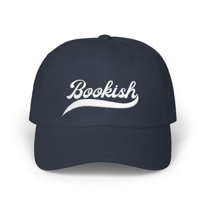 Bookish Embroidered Baseball Cap- White