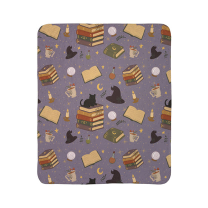 Witchy Book Lover Sherpa Fleece Blanket