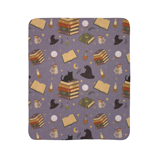 Witchy Book Lover Sherpa Fleece Blanket