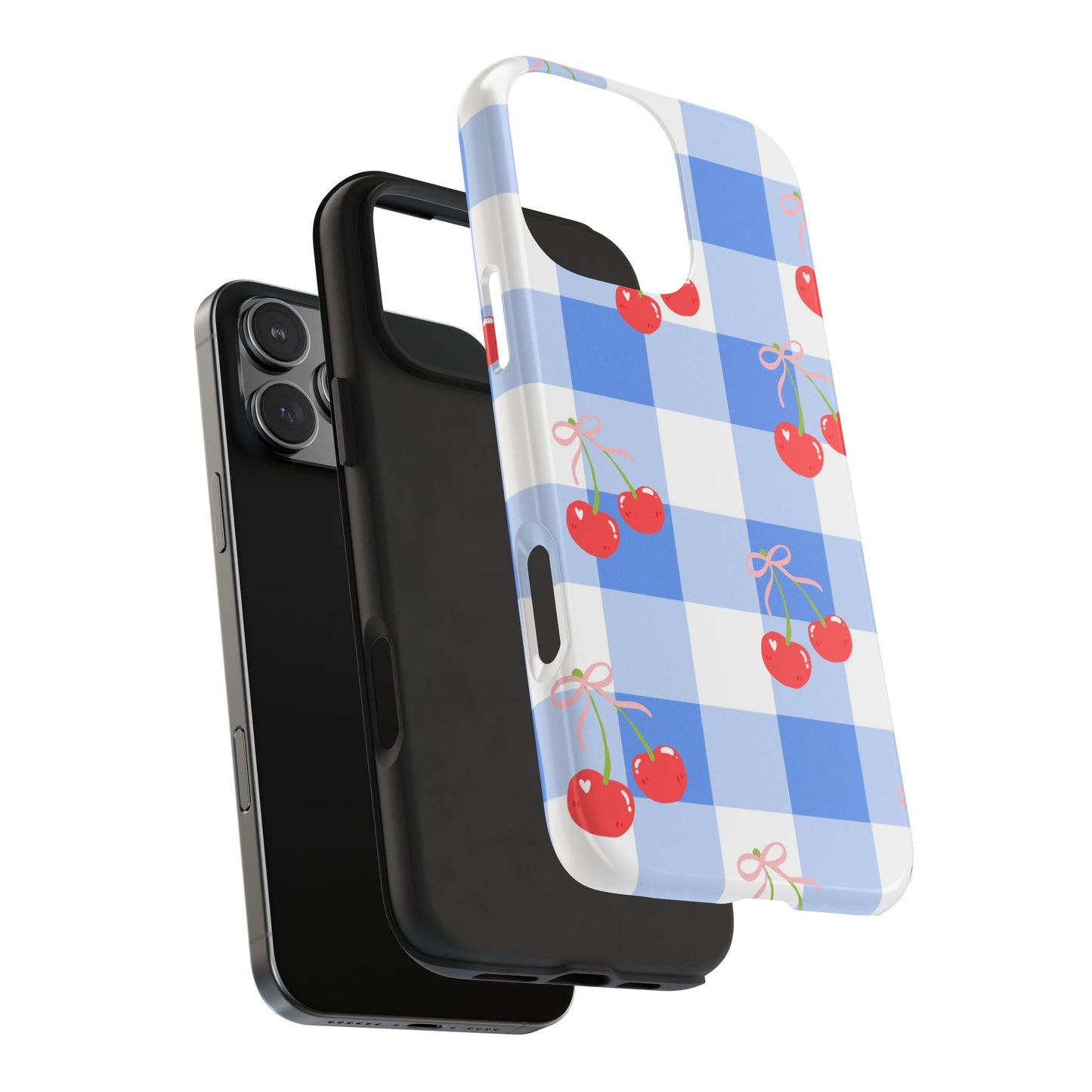 Blue Checkered Cherry Phone Case
