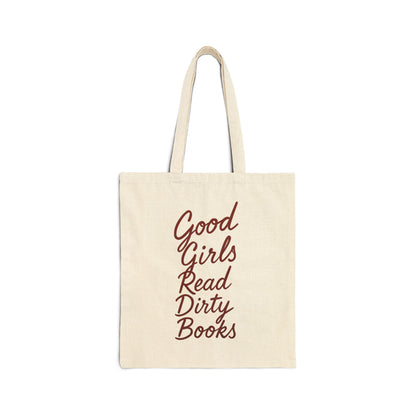 Canvas Tote Bag — "Good Girls Read Dirty Books" Literary Tote