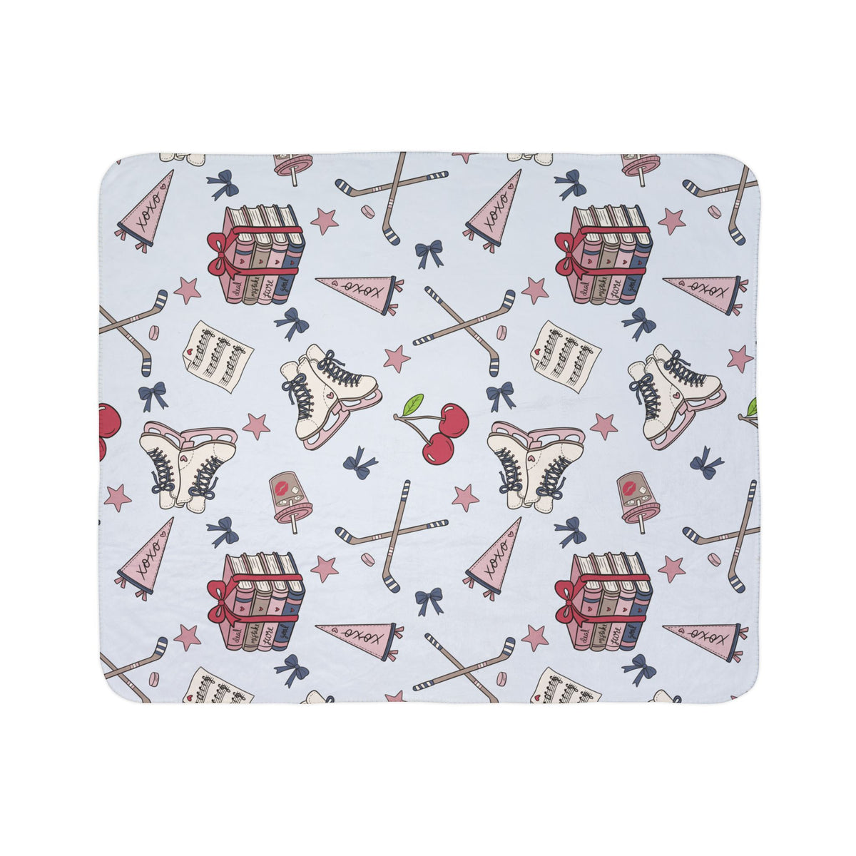 Hockey Romance Reader Sherpa Fleece Blanket