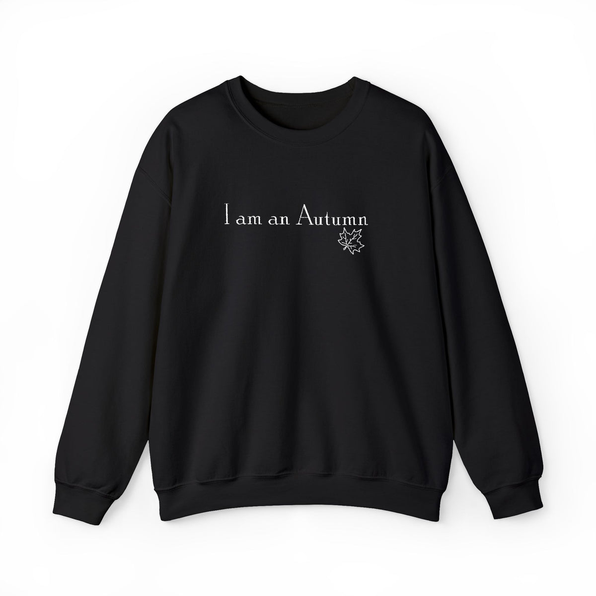 I Am an Autumn Embroidered Crewneck Sweatshirt White🍂