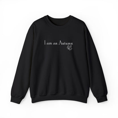 I Am an Autumn Embroidered Crewneck Sweatshirt White🍂