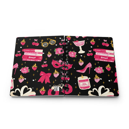 Spicy Chapters Bookish Spiral Notebook-Black