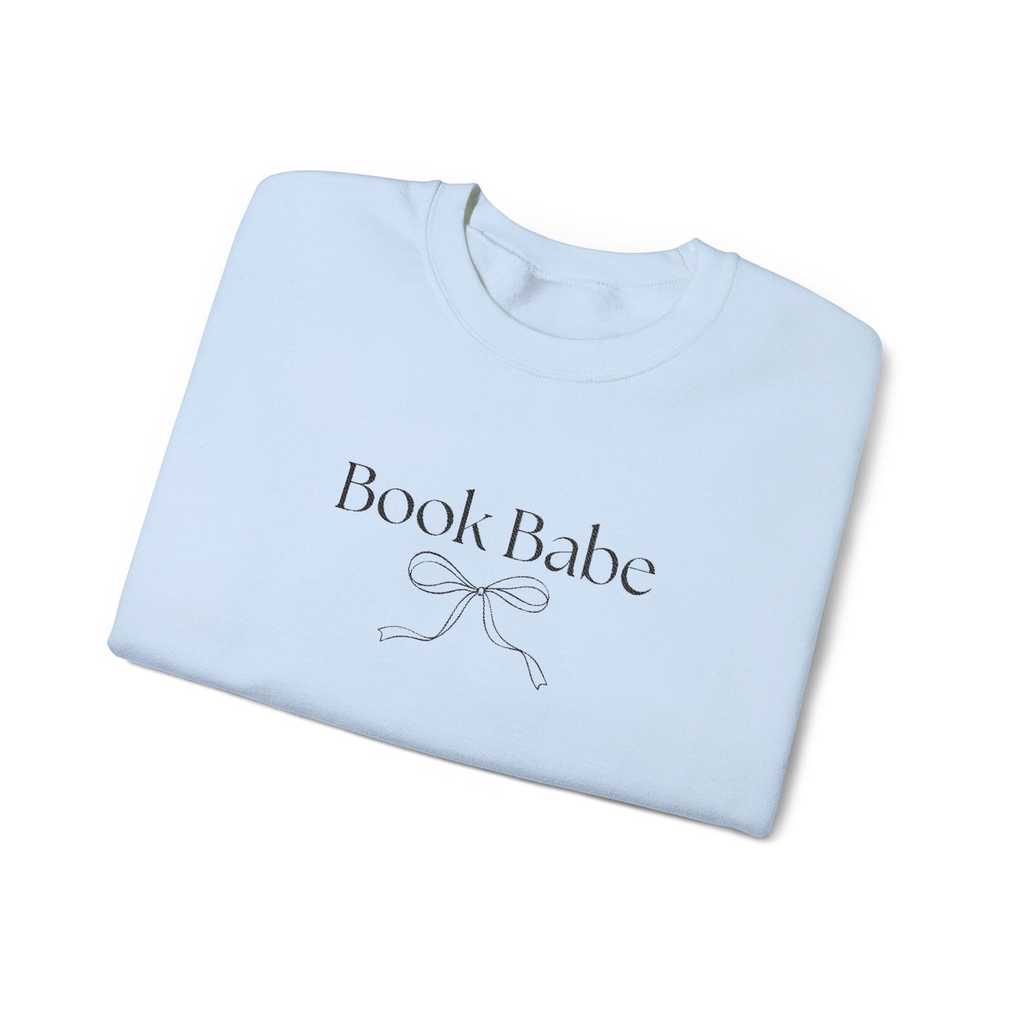 Book Babe Embroidered Crewneck Sweatshirt-Black Font
