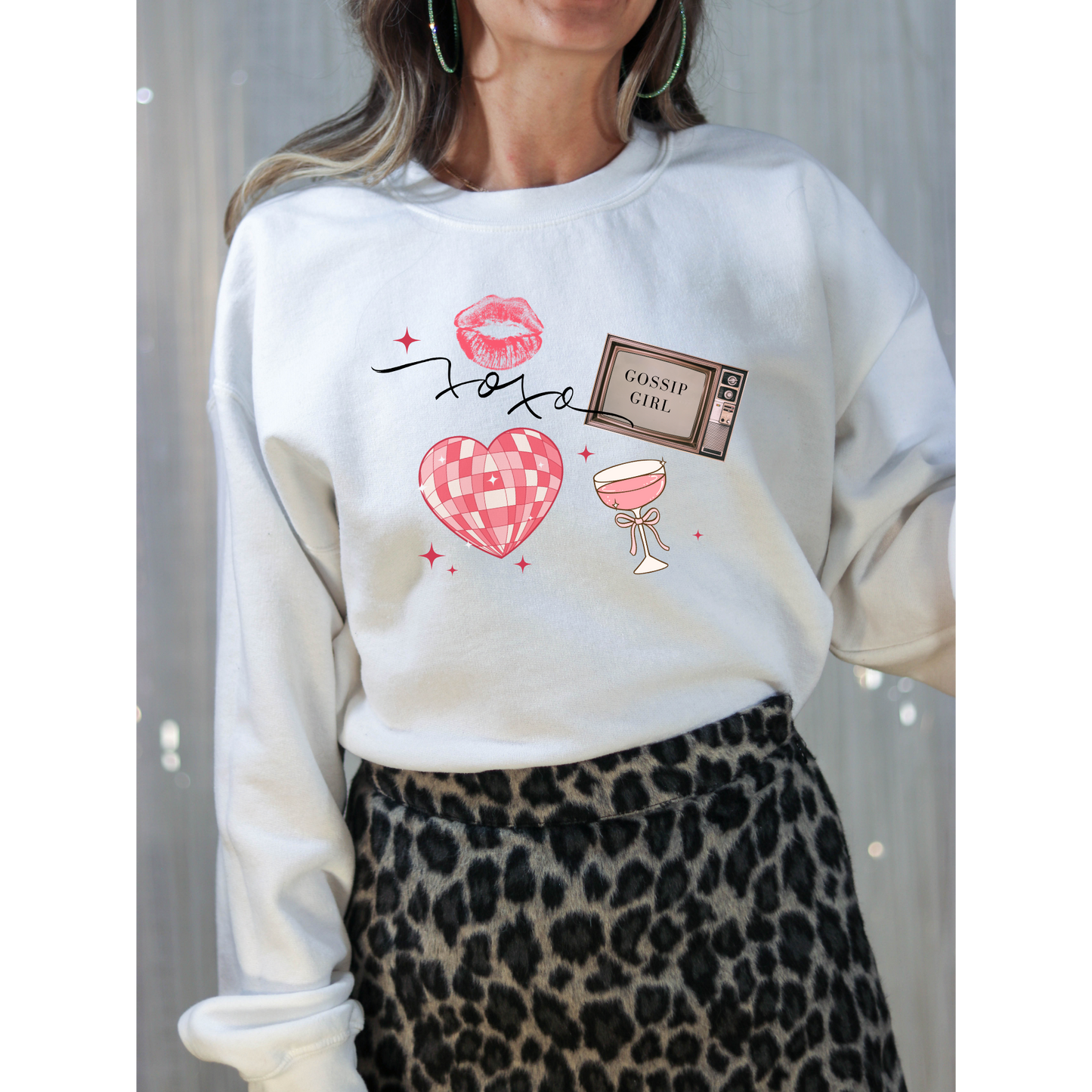 XOXO Gossip Girl Crewneck Sweatshirt-Gossip Girl Vibes