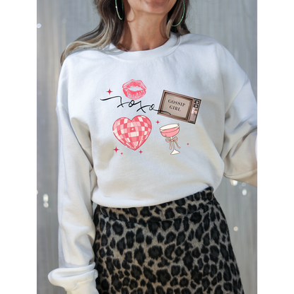 XOXO Gossip Girl Crewneck Sweatshirt-Gossip Girl Vibes