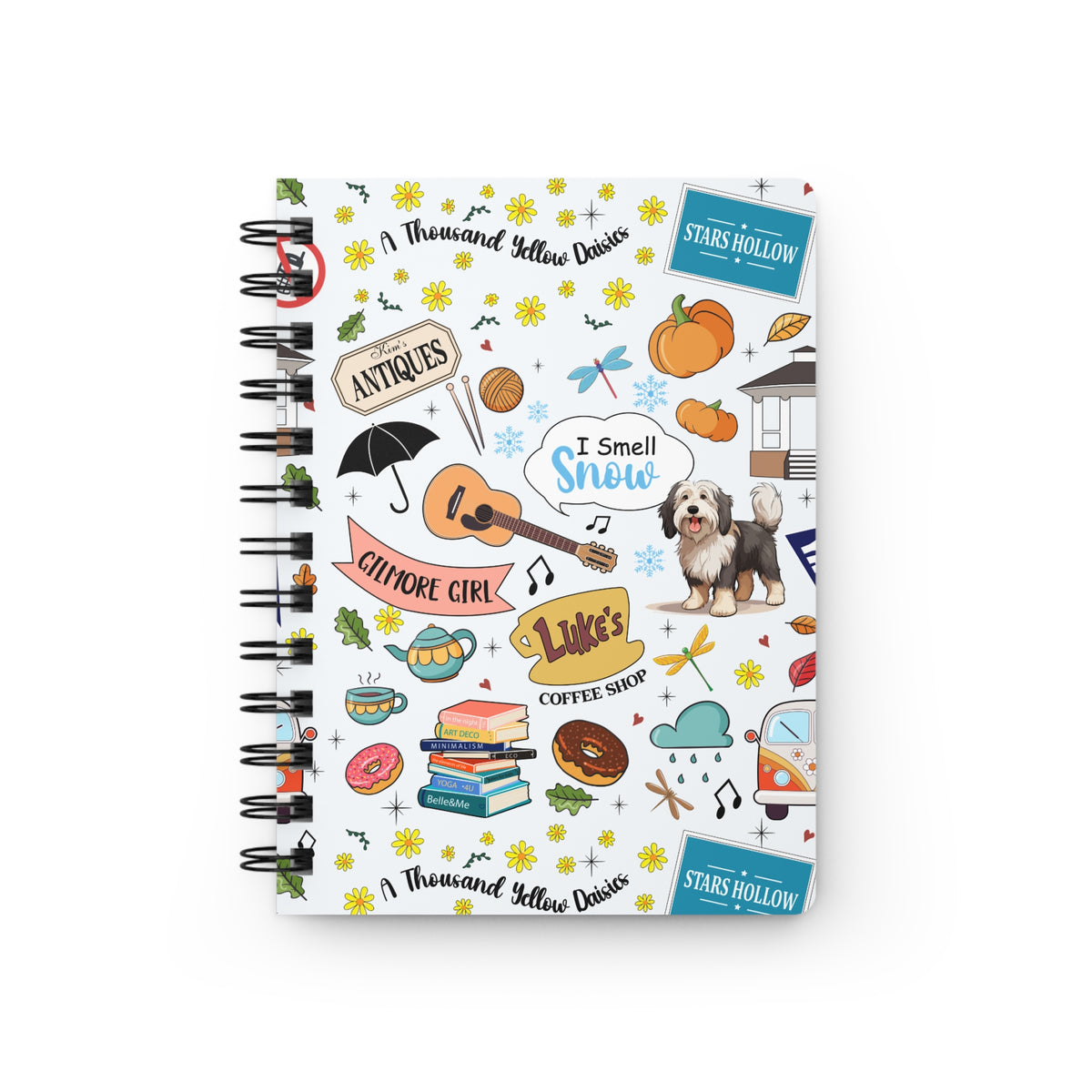 Gilmore Girls-Inspired Spiral Notebook-White