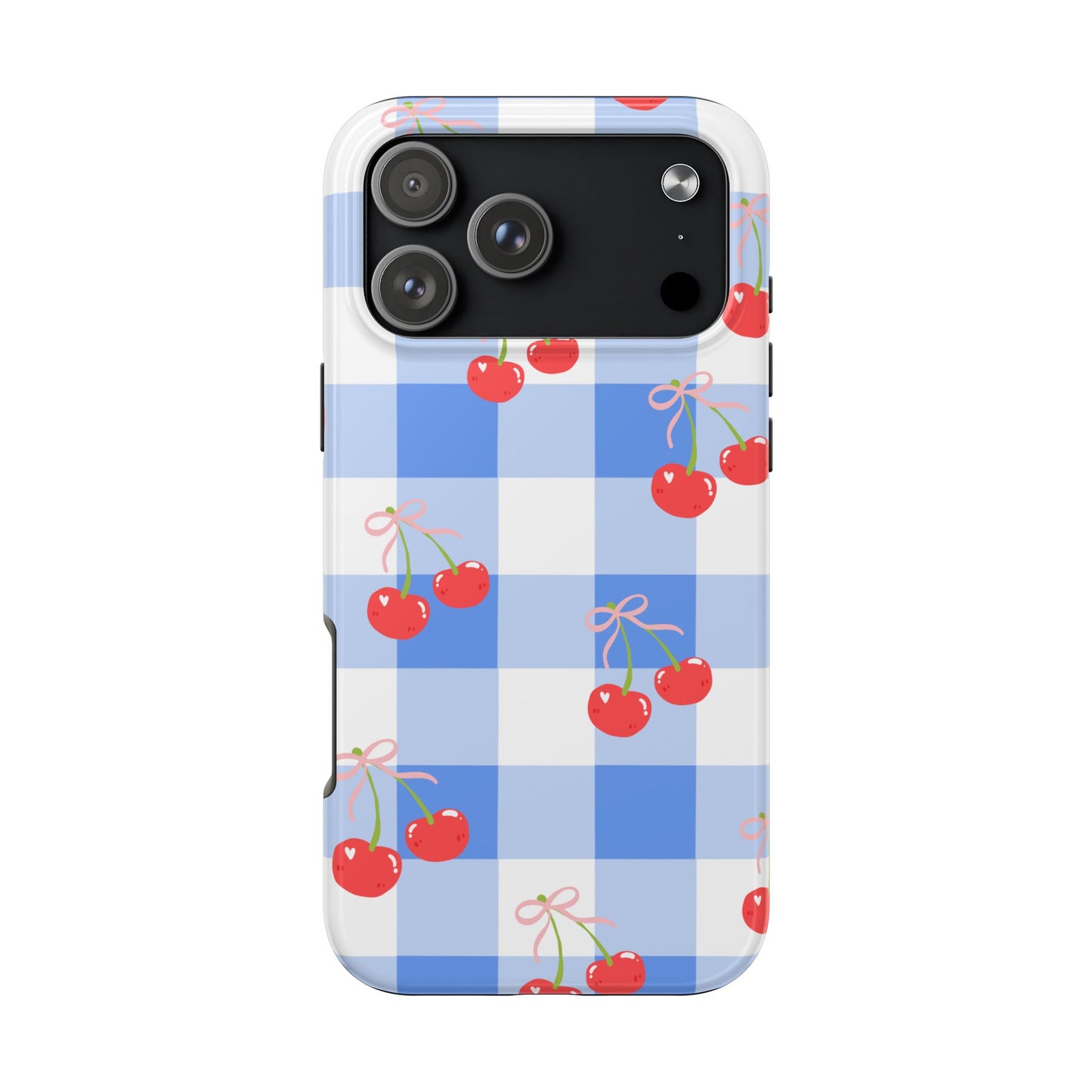 Blue Checkered Cherry Phone Case