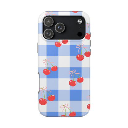 Blue Checkered Cherry Phone Case