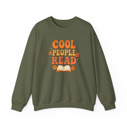 Cool People Read Sweatshirt – Retro Floral Book Lover Crewneck