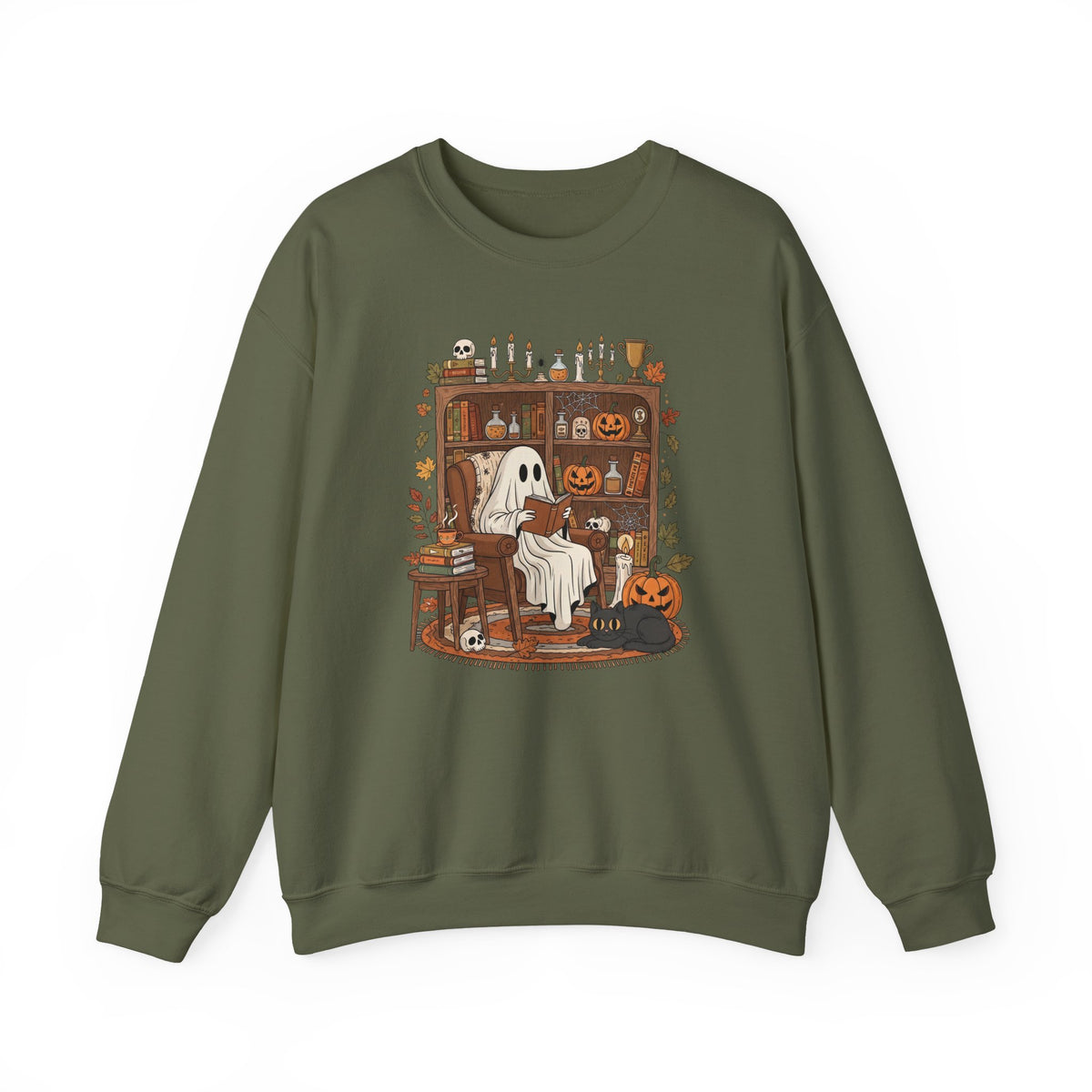 Ghostly Reading Nook Crewneck Sweatshirt