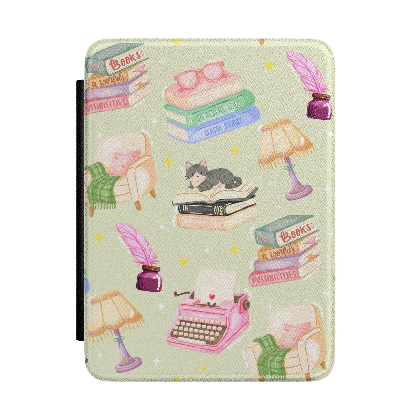 Dreamy Book Lover Green Leatherette Kindle Paperwhite Case