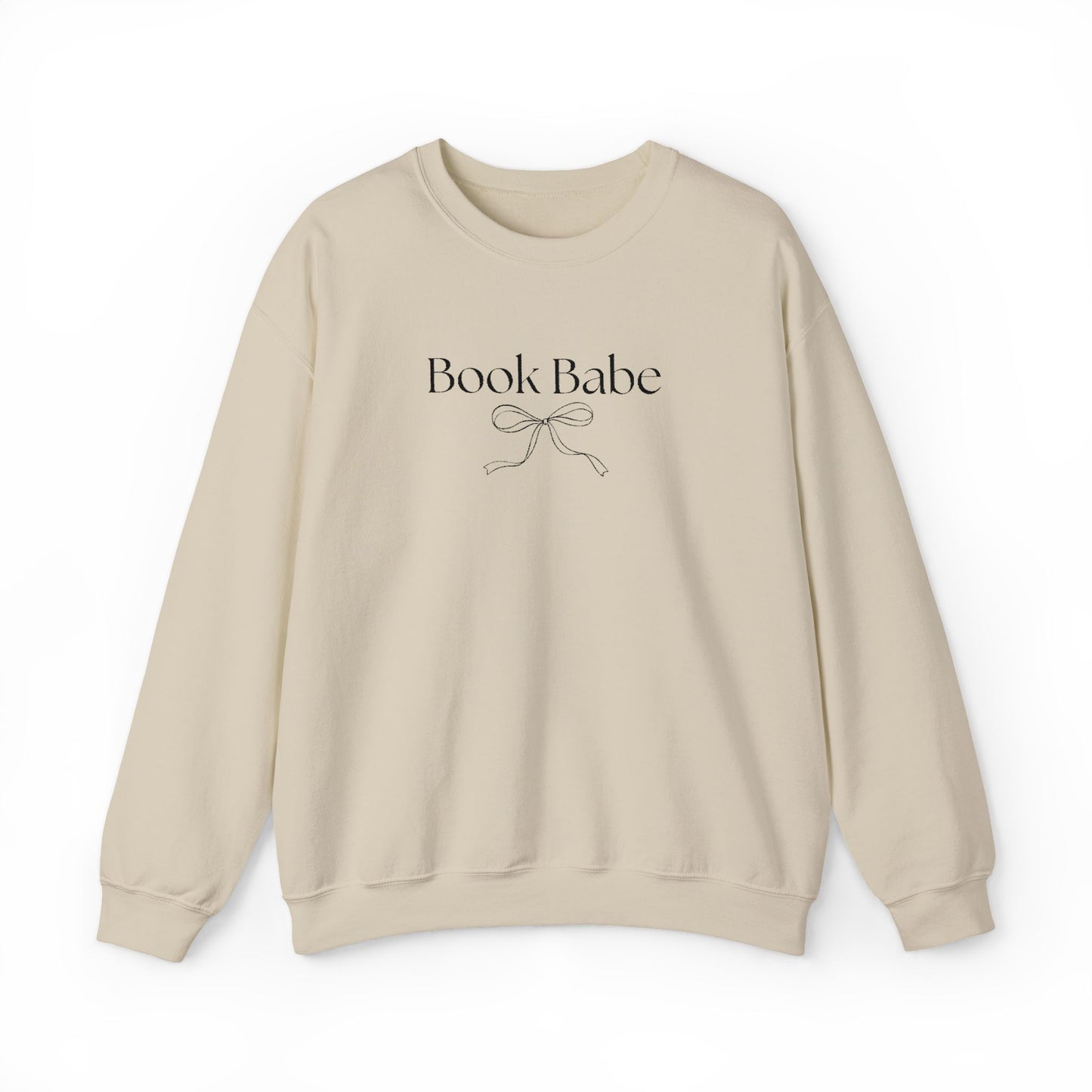 Book Babe Embroidered Crewneck Sweatshirt-Black Font