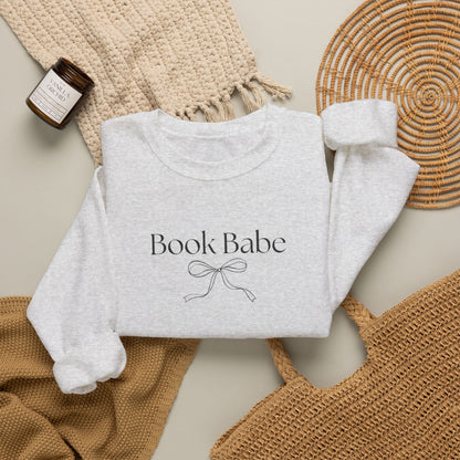 Book Babe Embroidered Crewneck Sweatshirt-Black Font