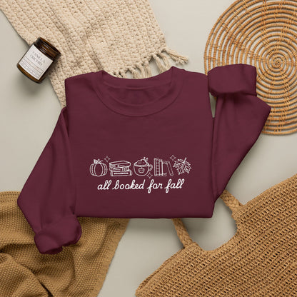 All Booked for Fall Embroidered Crewneck 🍂📚