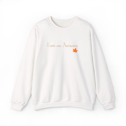 I Am an Autumn Embroidered Crewneck Sweatshirt with color leaf🍂