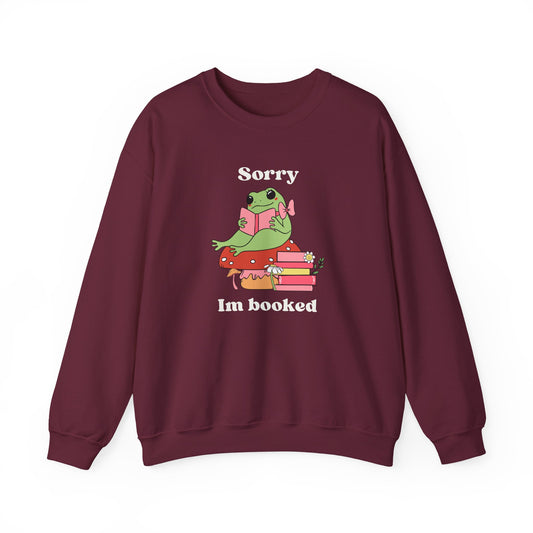 Sorry I'm Booked Crewneck Sweatshirt- Books + Sips Merch