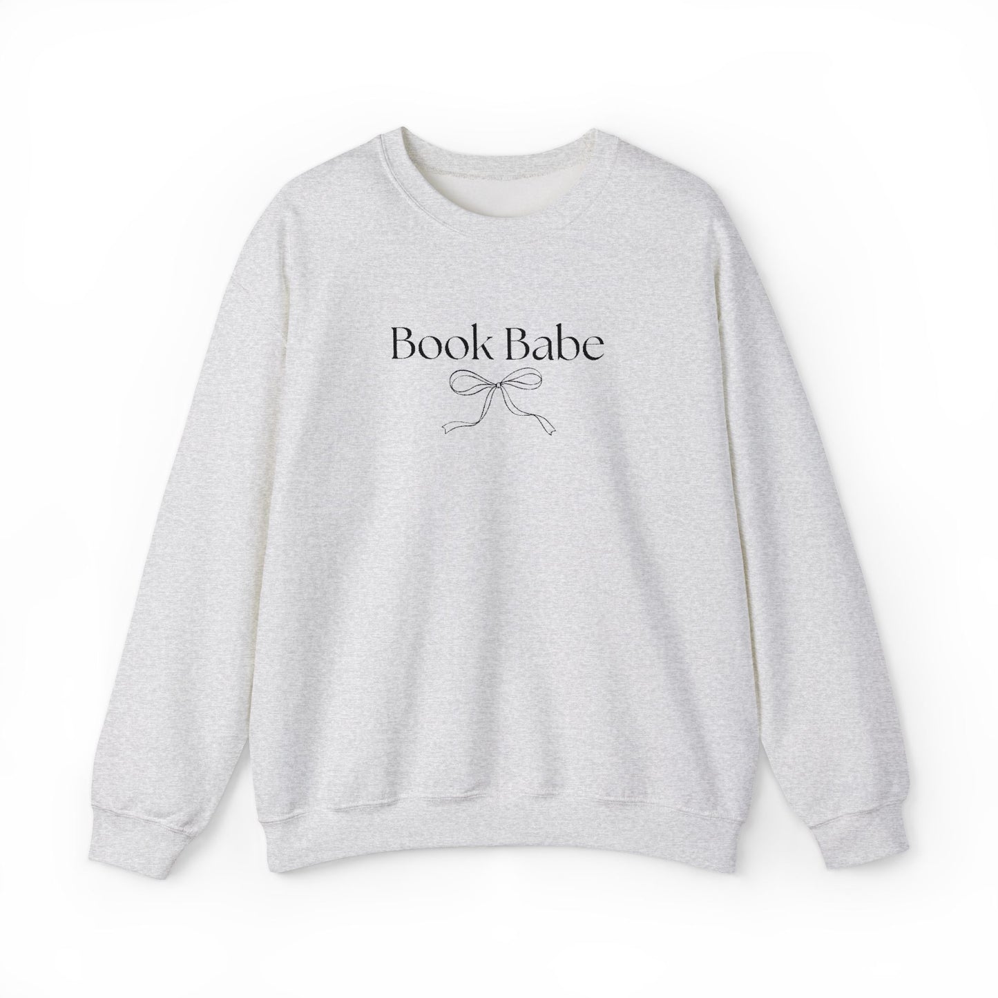 Book Babe Embroidered Crewneck Sweatshirt-Black Font
