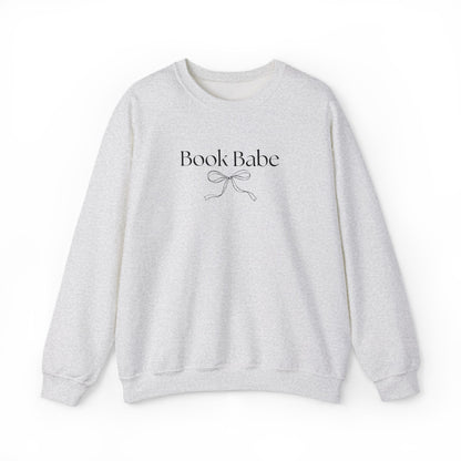 Book Babe Embroidered Crewneck Sweatshirt-Black Font